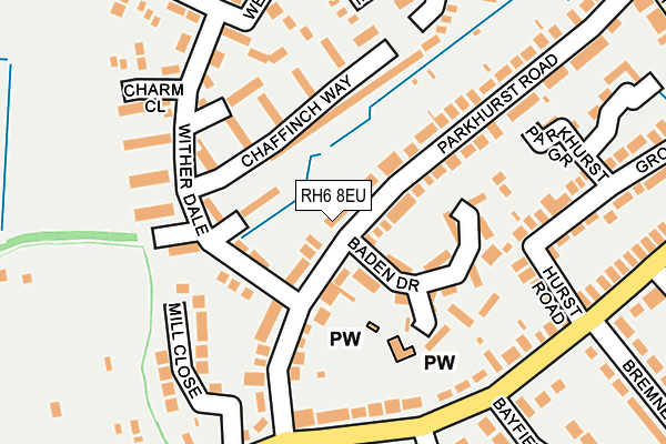 RH6 8EU map - OS OpenMap – Local (Ordnance Survey)