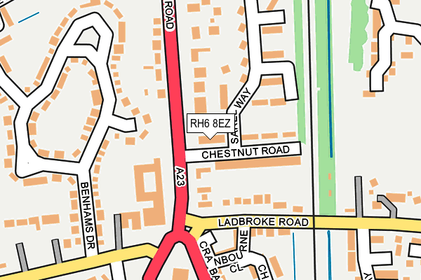 RH6 8EZ map - OS OpenMap – Local (Ordnance Survey)