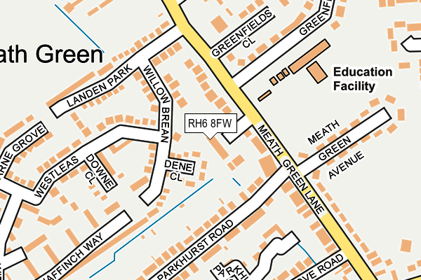 RH6 8FW map - OS OpenMap – Local (Ordnance Survey)