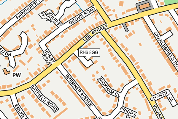 RH6 8GG map - OS OpenMap – Local (Ordnance Survey)