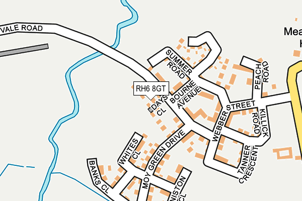 RH6 8GT map - OS OpenMap – Local (Ordnance Survey)