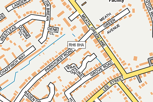 RH6 8HA map - OS OpenMap – Local (Ordnance Survey)