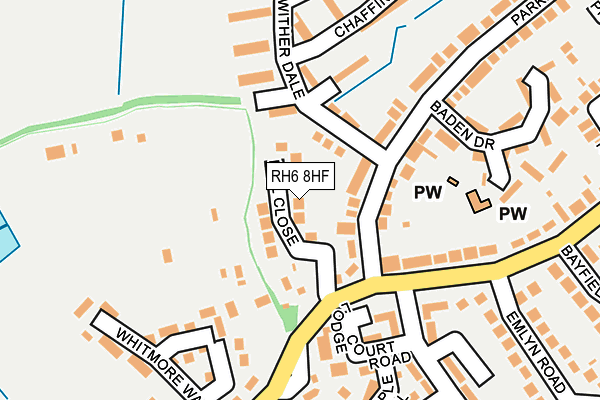 RH6 8HF map - OS OpenMap – Local (Ordnance Survey)