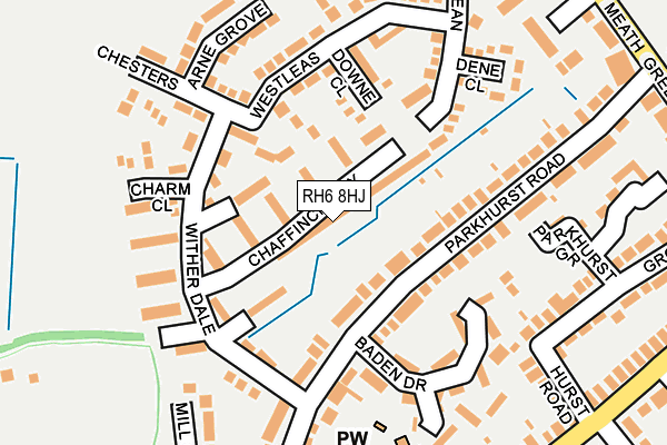RH6 8HJ map - OS OpenMap – Local (Ordnance Survey)