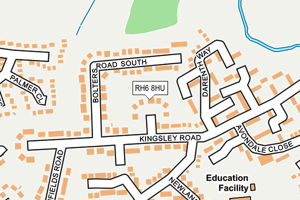 RH6 8HU map - OS OpenMap – Local (Ordnance Survey)