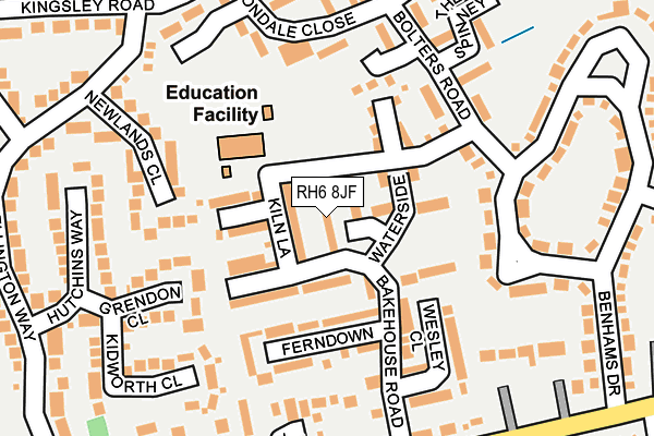 RH6 8JF map - OS OpenMap – Local (Ordnance Survey)