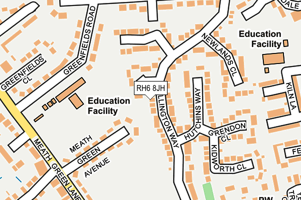 RH6 8JH map - OS OpenMap – Local (Ordnance Survey)