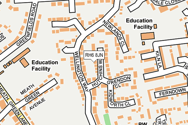 RH6 8JN map - OS OpenMap – Local (Ordnance Survey)