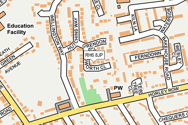 RH6 8JP map - OS OpenMap – Local (Ordnance Survey)