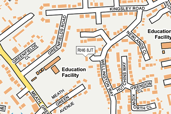 RH6 8JT map - OS OpenMap – Local (Ordnance Survey)