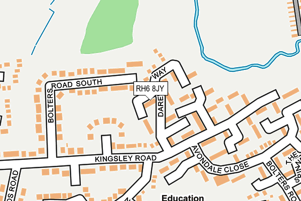 RH6 8JY map - OS OpenMap – Local (Ordnance Survey)
