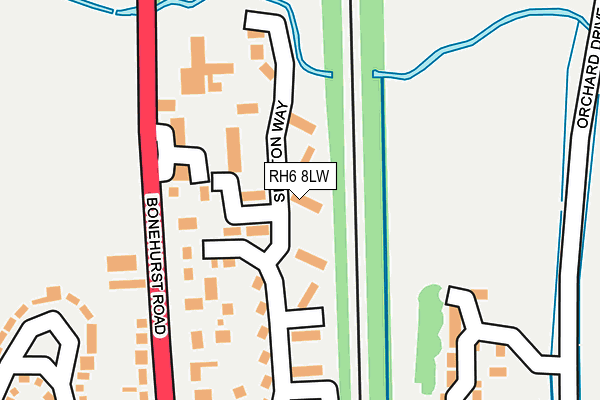 RH6 8LW map - OS OpenMap – Local (Ordnance Survey)
