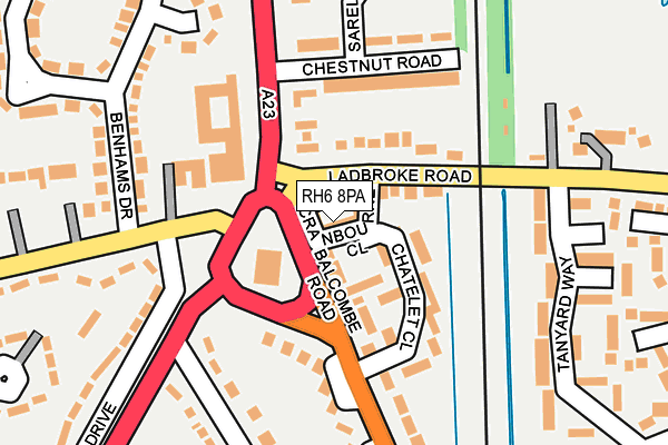 RH6 8PA map - OS OpenMap – Local (Ordnance Survey)