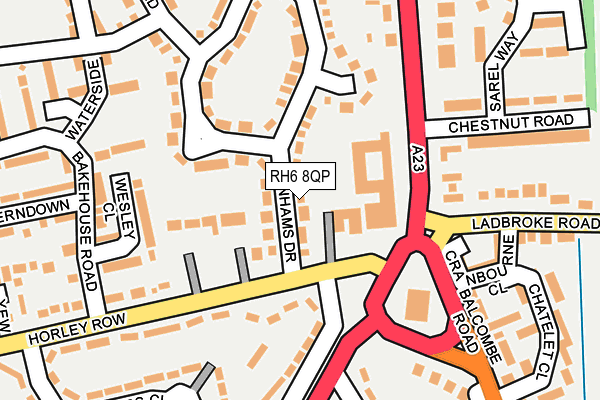 RH6 8QP map - OS OpenMap – Local (Ordnance Survey)