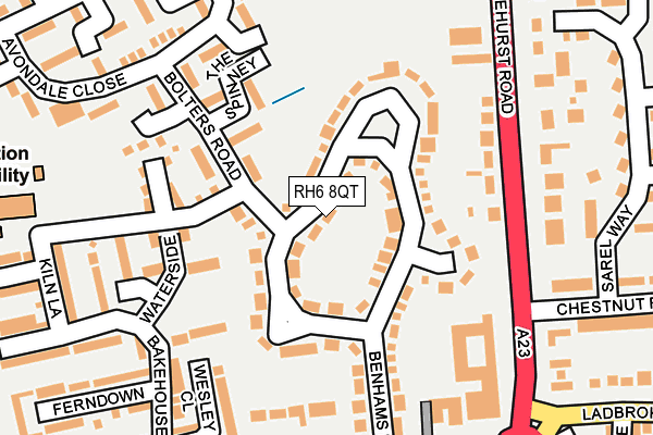 RH6 8QT map - OS OpenMap – Local (Ordnance Survey)