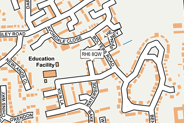 RH6 8QW map - OS OpenMap – Local (Ordnance Survey)