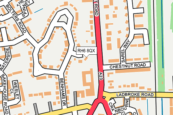 RH6 8QX map - OS OpenMap – Local (Ordnance Survey)