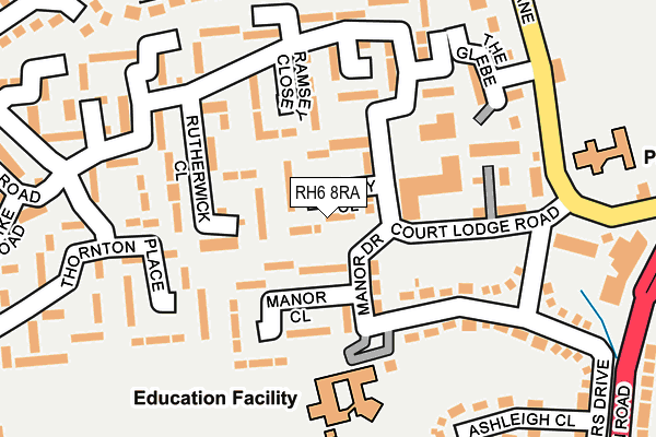 RH6 8RA map - OS OpenMap – Local (Ordnance Survey)