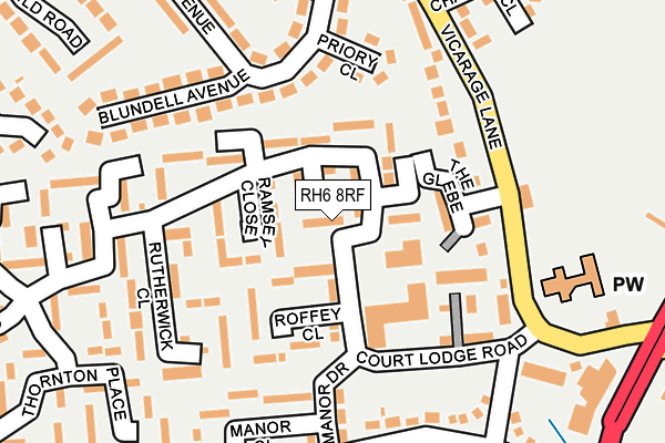 RH6 8RF map - OS OpenMap – Local (Ordnance Survey)