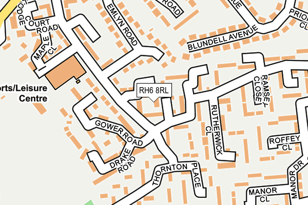 RH6 8RL map - OS OpenMap – Local (Ordnance Survey)