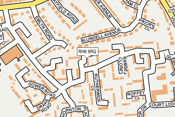 RH6 8RQ map - OS OpenMap – Local (Ordnance Survey)