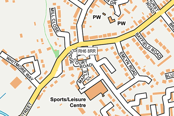 RH6 8RR map - OS OpenMap – Local (Ordnance Survey)