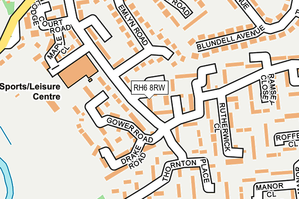 RH6 8RW map - OS OpenMap – Local (Ordnance Survey)