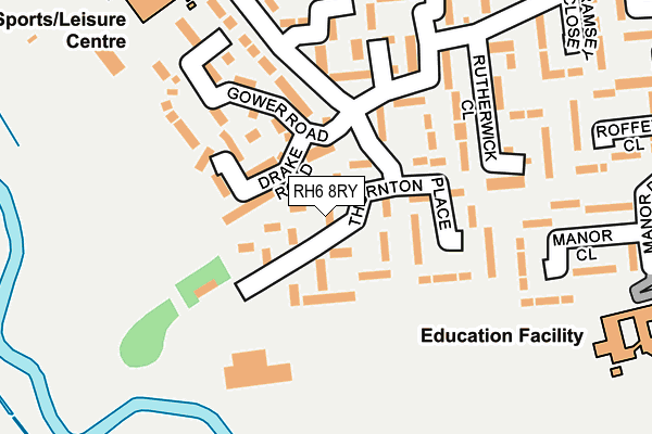 RH6 8RY map - OS OpenMap – Local (Ordnance Survey)