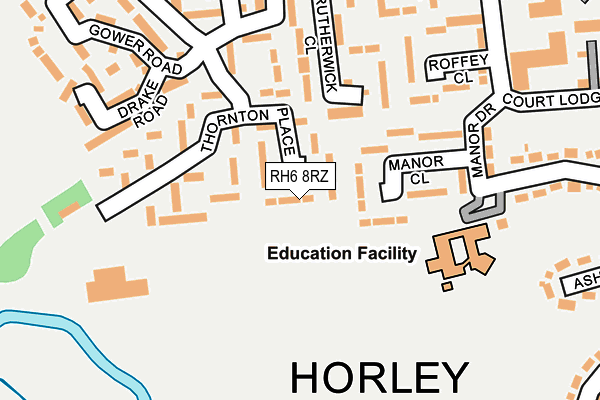 RH6 8RZ map - OS OpenMap – Local (Ordnance Survey)