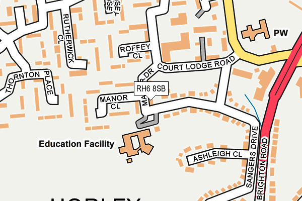 RH6 8SB map - OS OpenMap – Local (Ordnance Survey)