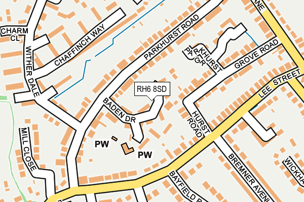 RH6 8SD map - OS OpenMap – Local (Ordnance Survey)