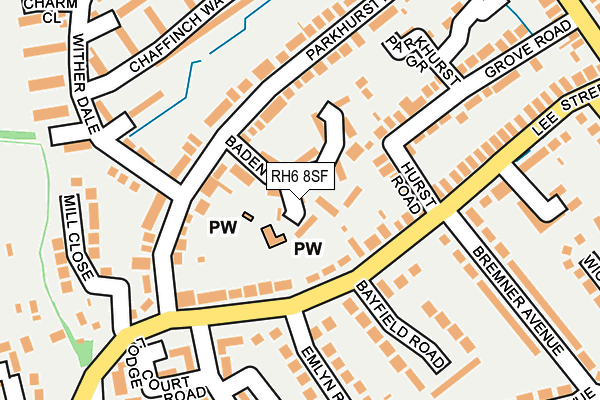 RH6 8SF map - OS OpenMap – Local (Ordnance Survey)