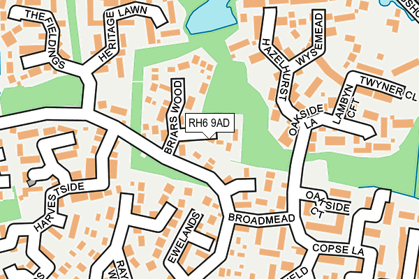 RH6 9AD map - OS OpenMap – Local (Ordnance Survey)