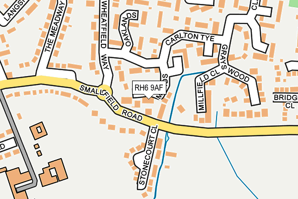 RH6 9AF map - OS OpenMap – Local (Ordnance Survey)