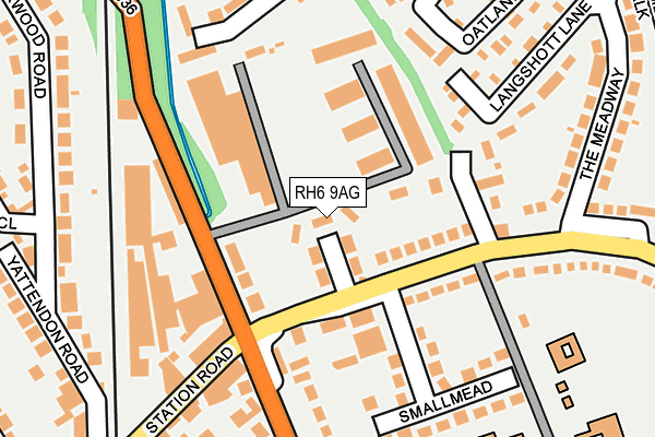 RH6 9AG map - OS OpenMap – Local (Ordnance Survey)