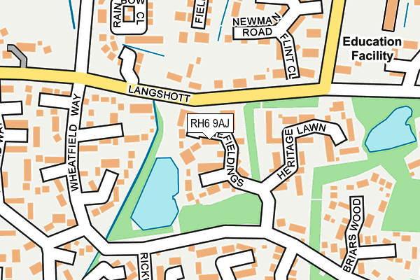 RH6 9AJ map - OS OpenMap – Local (Ordnance Survey)