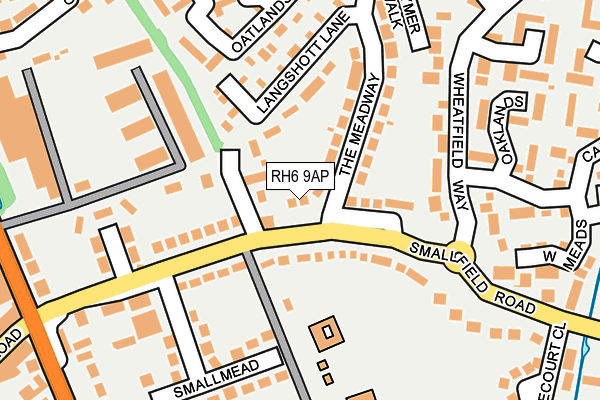 RH6 9AP map - OS OpenMap – Local (Ordnance Survey)