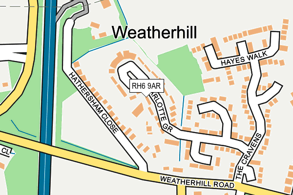 RH6 9AR map - OS OpenMap – Local (Ordnance Survey)