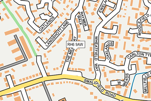 RH6 9AW map - OS OpenMap – Local (Ordnance Survey)