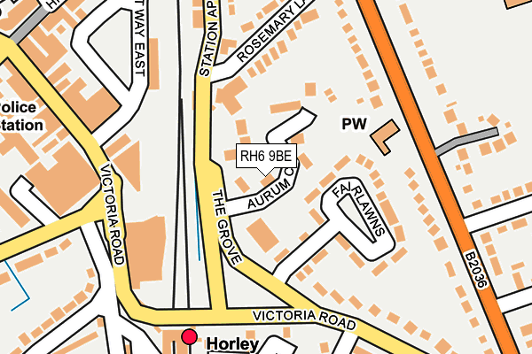 RH6 9BE map - OS OpenMap – Local (Ordnance Survey)