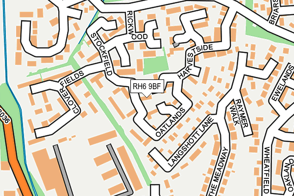 RH6 9BF map - OS OpenMap – Local (Ordnance Survey)