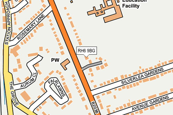 RH6 9BG map - OS OpenMap – Local (Ordnance Survey)