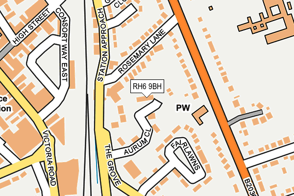 RH6 9BH map - OS OpenMap – Local (Ordnance Survey)