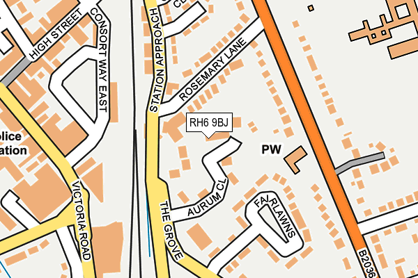 RH6 9BJ map - OS OpenMap – Local (Ordnance Survey)