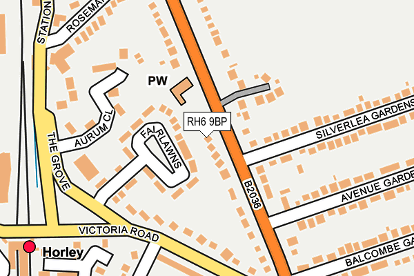 RH6 9BP map - OS OpenMap – Local (Ordnance Survey)