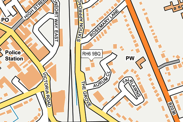 RH6 9BQ map - OS OpenMap – Local (Ordnance Survey)