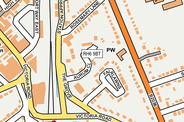 RH6 9BT map - OS OpenMap – Local (Ordnance Survey)