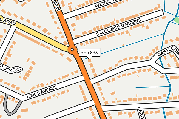 RH6 9BX map - OS OpenMap – Local (Ordnance Survey)