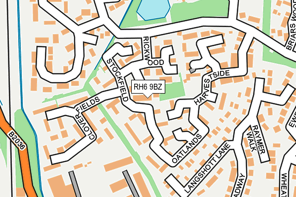 RH6 9BZ map - OS OpenMap – Local (Ordnance Survey)