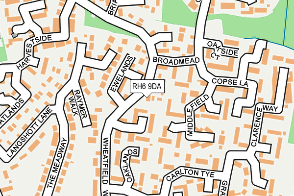 RH6 9DA map - OS OpenMap – Local (Ordnance Survey)